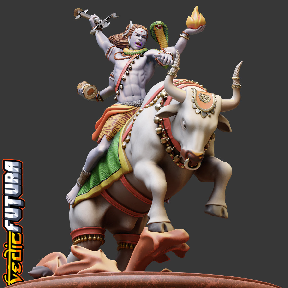 Rudra Unleashed:Shiva on Nandi