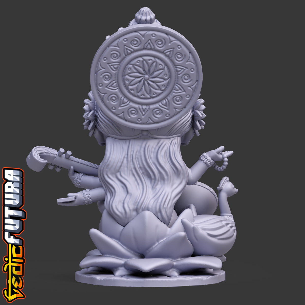 Chibi Saraswati with Veena & Swan