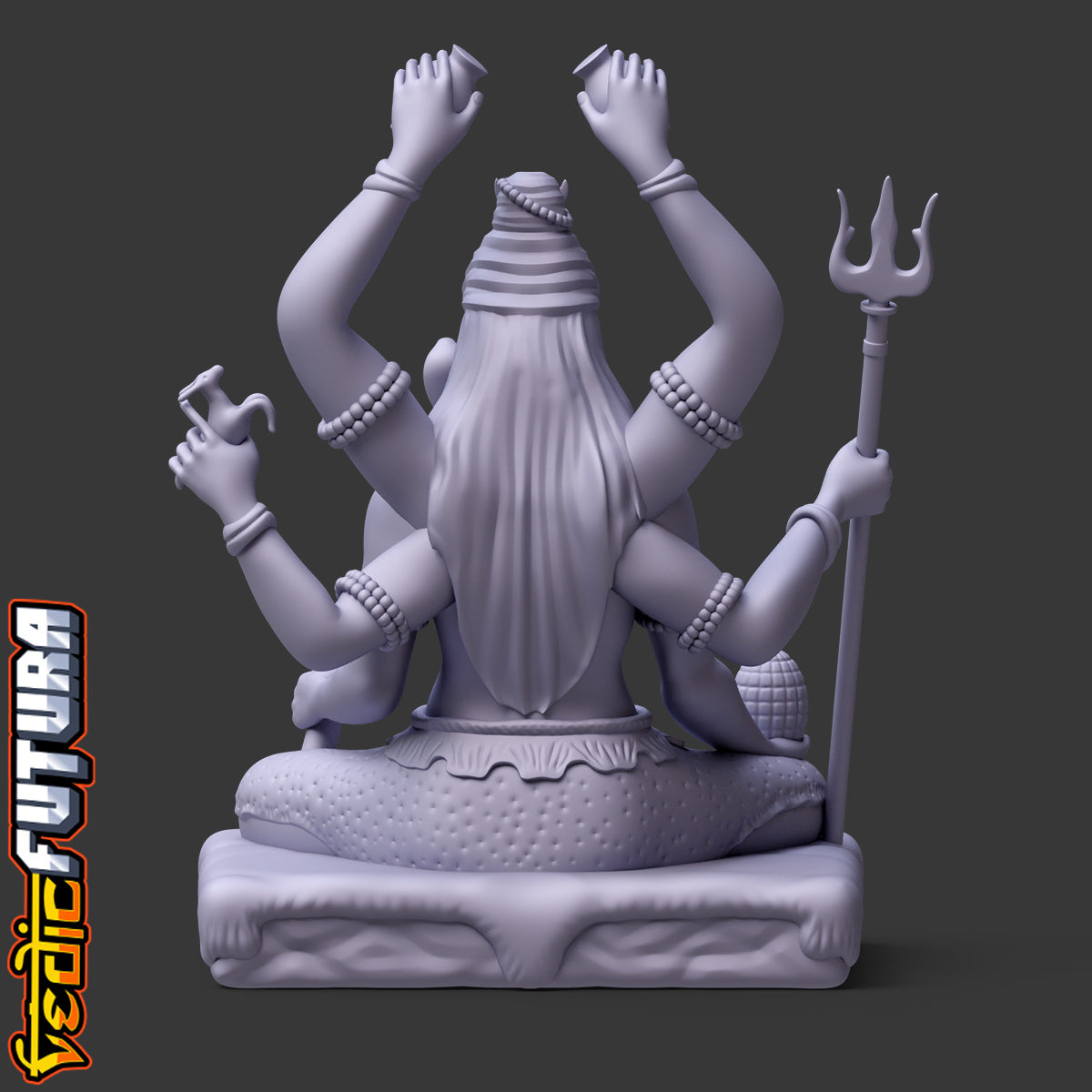Shiva with Six Arms on Tiger-Skin