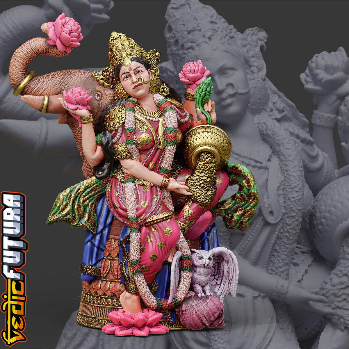 Gaja Lakshmi with Owl
