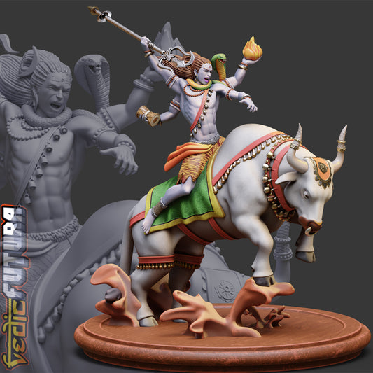 Rudra Unleashed:Shiva on Nandi