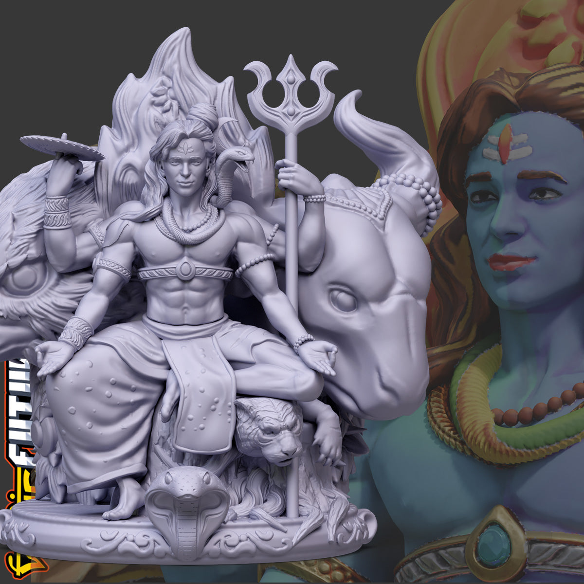 Harihara Diorama: Union of Shiva and Vishnu