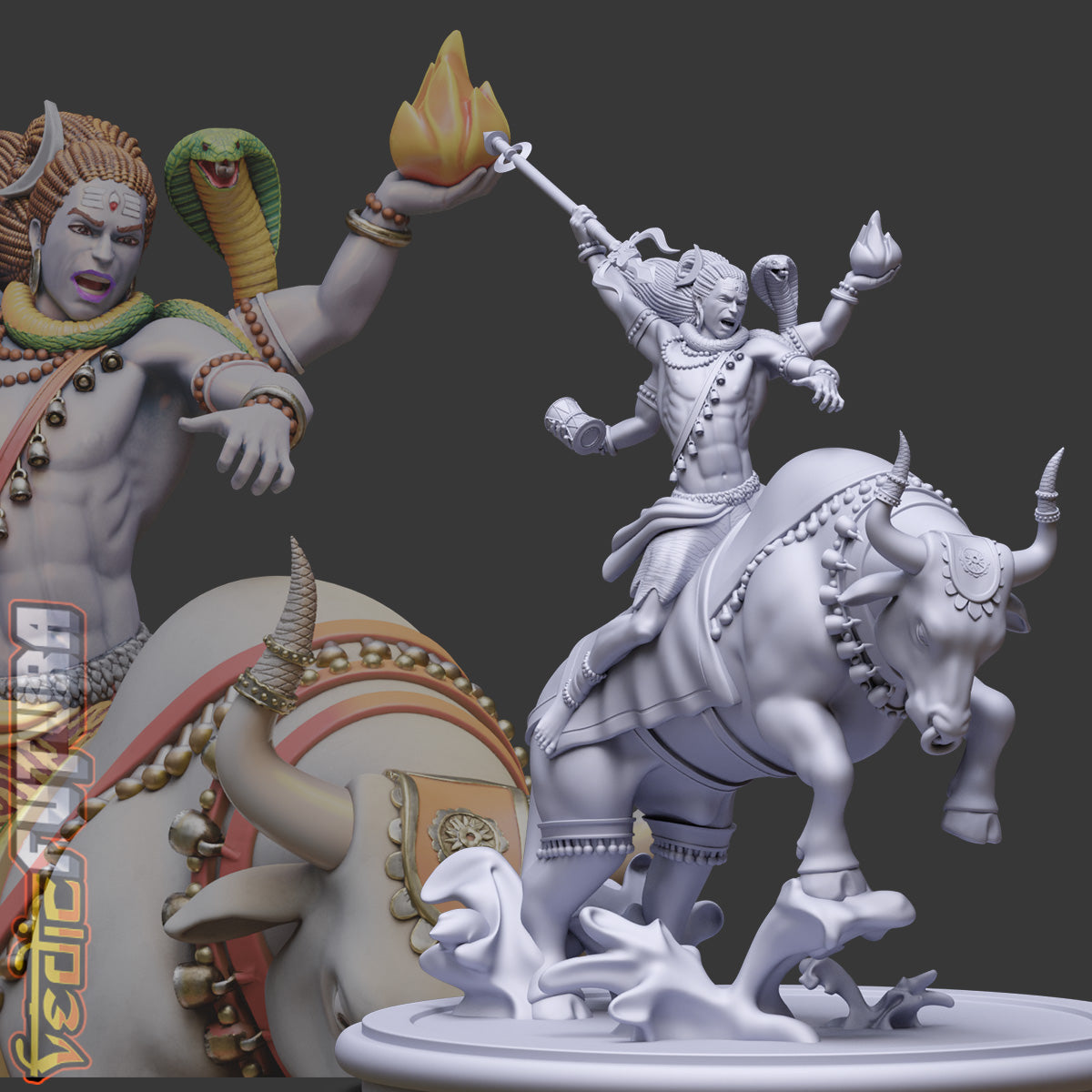 Rudra Unleashed:Shiva on Nandi