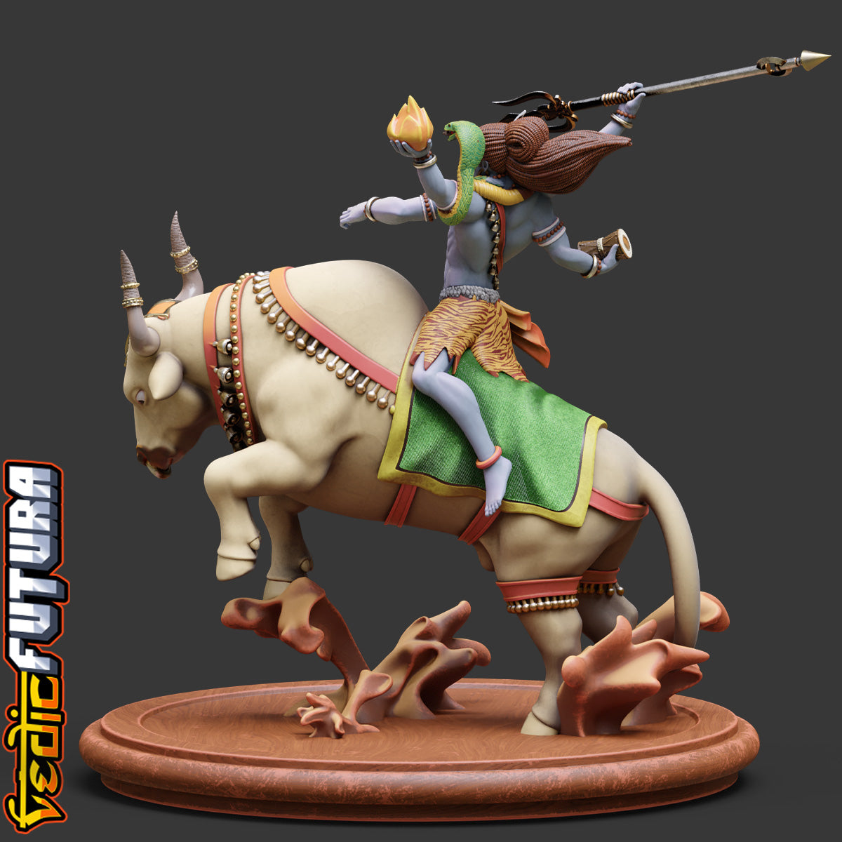Rudra Unleashed:Shiva on Nandi