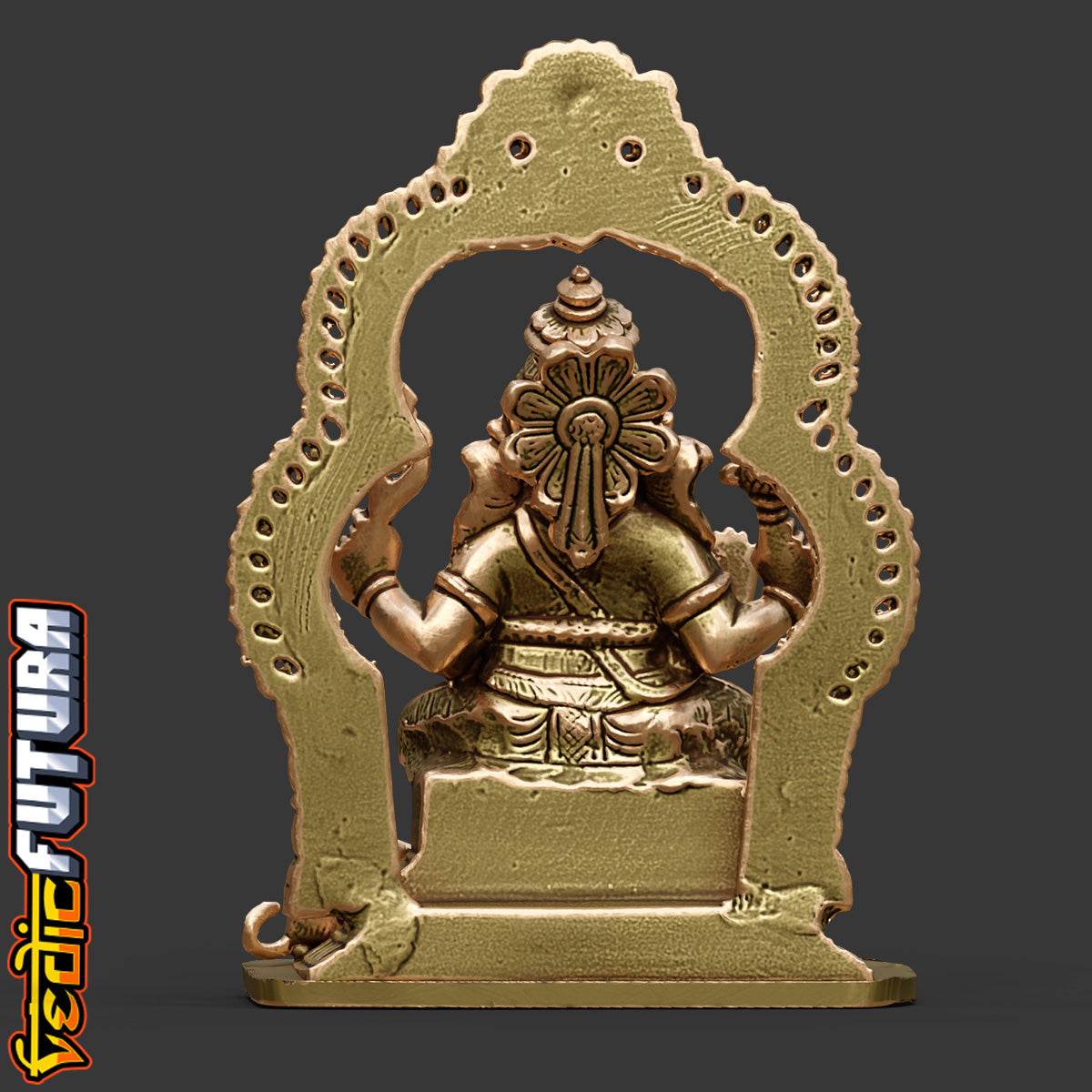 Brass Ganapati with Prabhavali