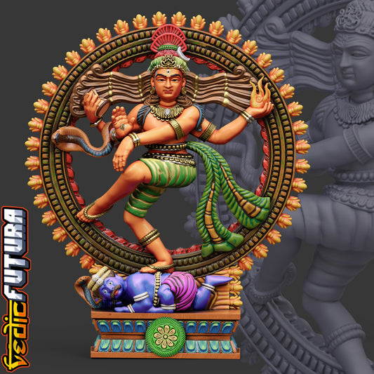 Ananda Tandava: Painted-Wood Nataraja