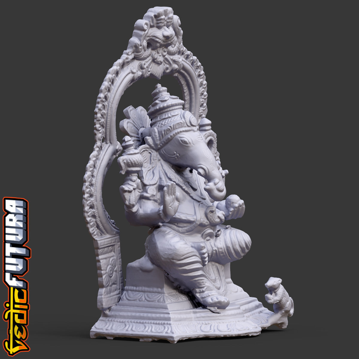 Brass Ganapati with Prabhavali