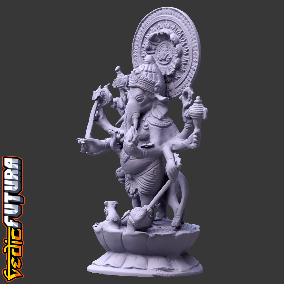 Durga-Ganapati with Lion: Ten-Armed Vanquisher