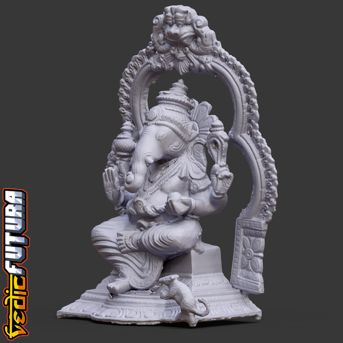 Brass Ganapati with Prabhavali