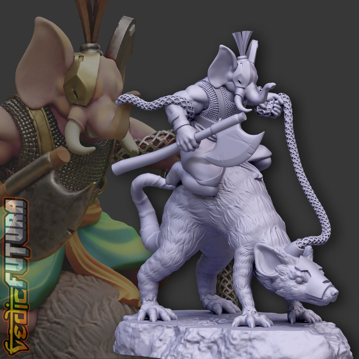 Parashu Ganapati: Astride the War-Rat