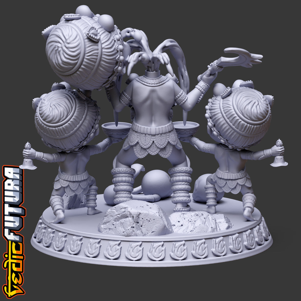 Chibi Chinnamasta with Dakini and Varnini