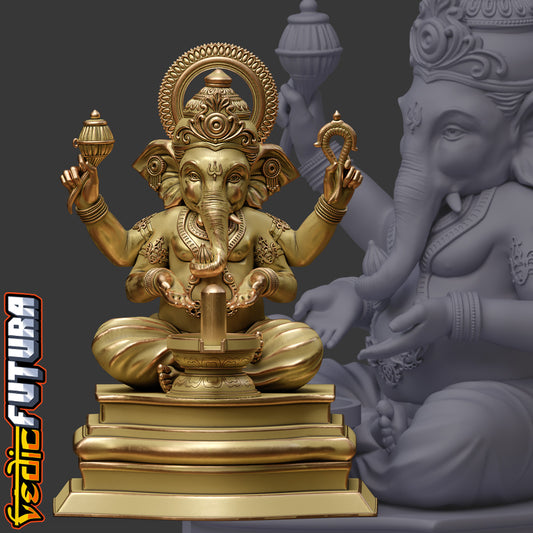 Ganesha Performing Abhisheka