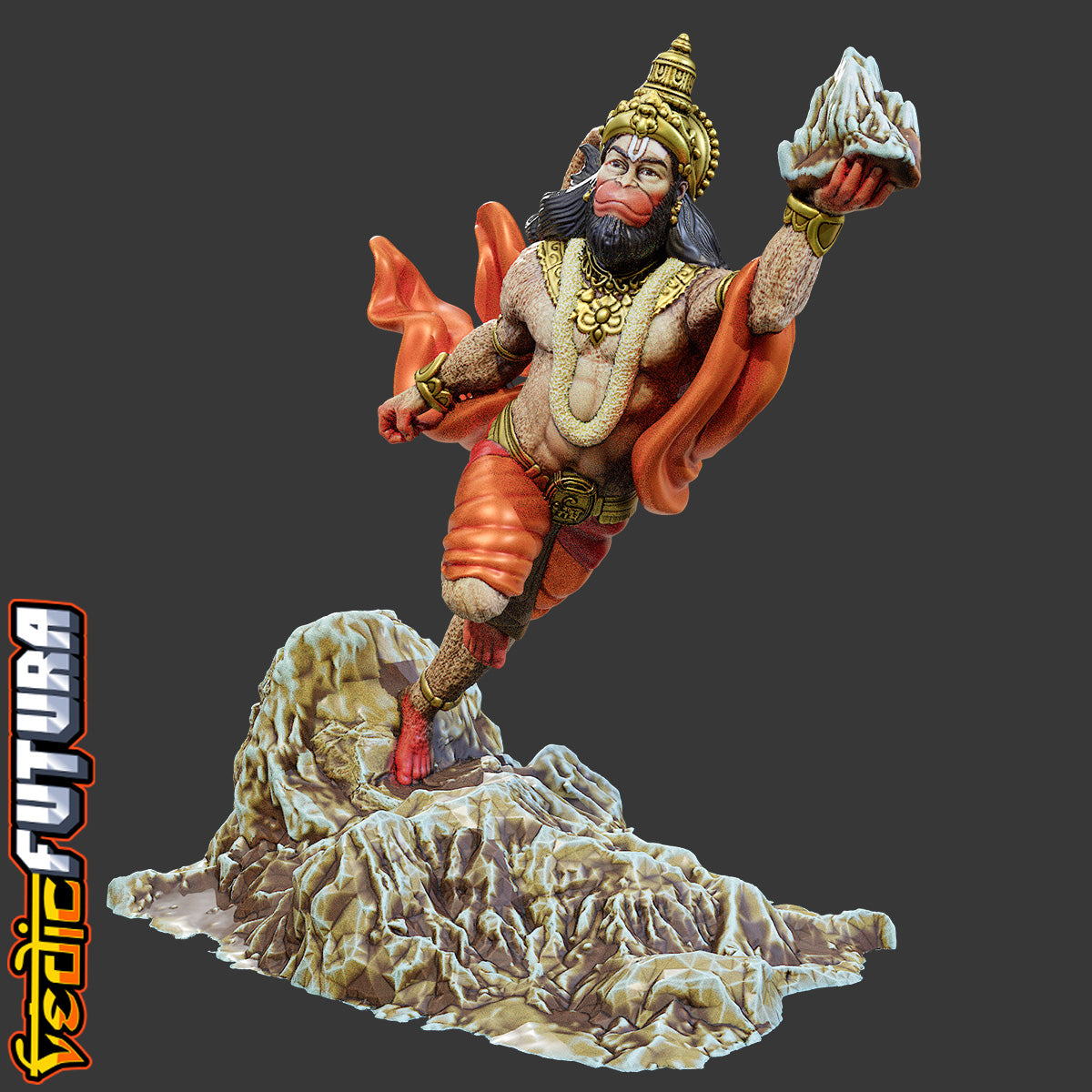 Leap of Devotion: Hanuman with Sanjeevani