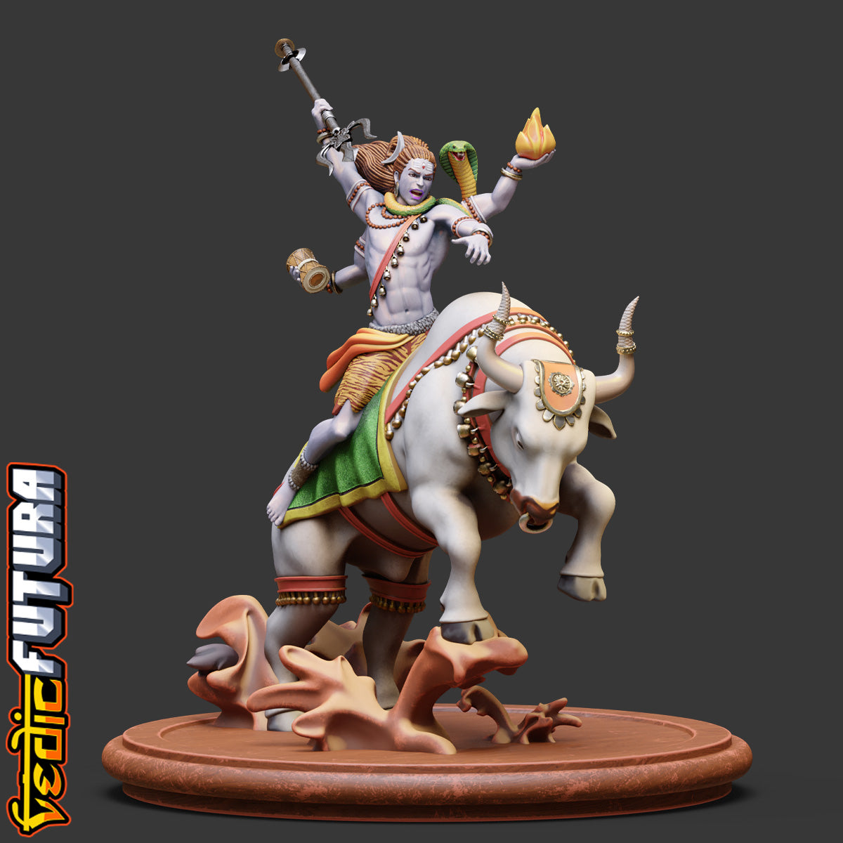 Rudra Unleashed:Shiva on Nandi