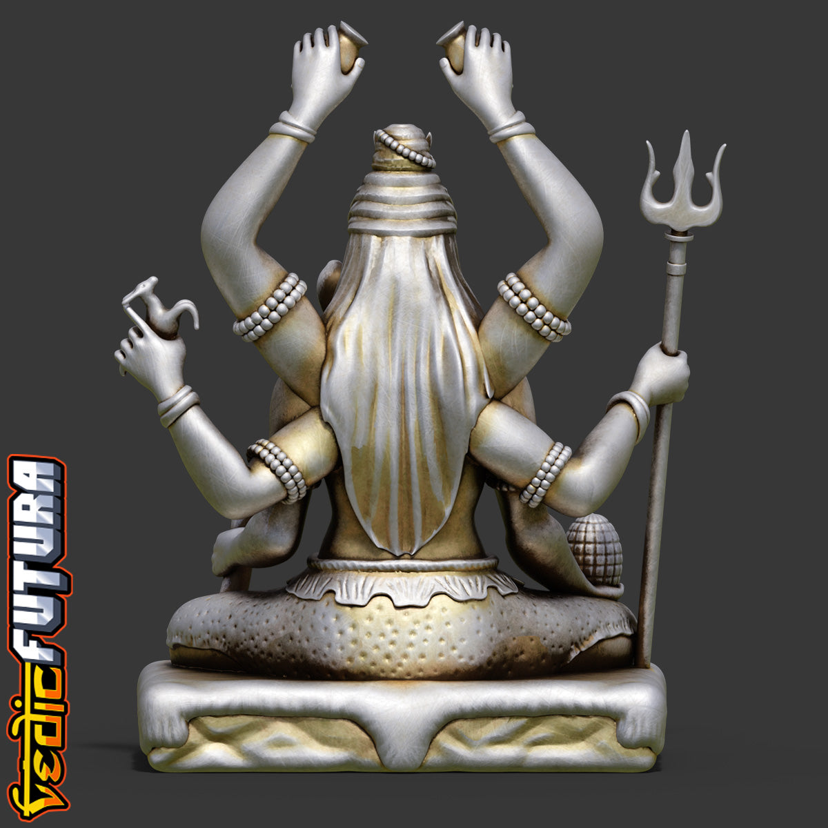 Shiva with Six Arms on Tiger-Skin