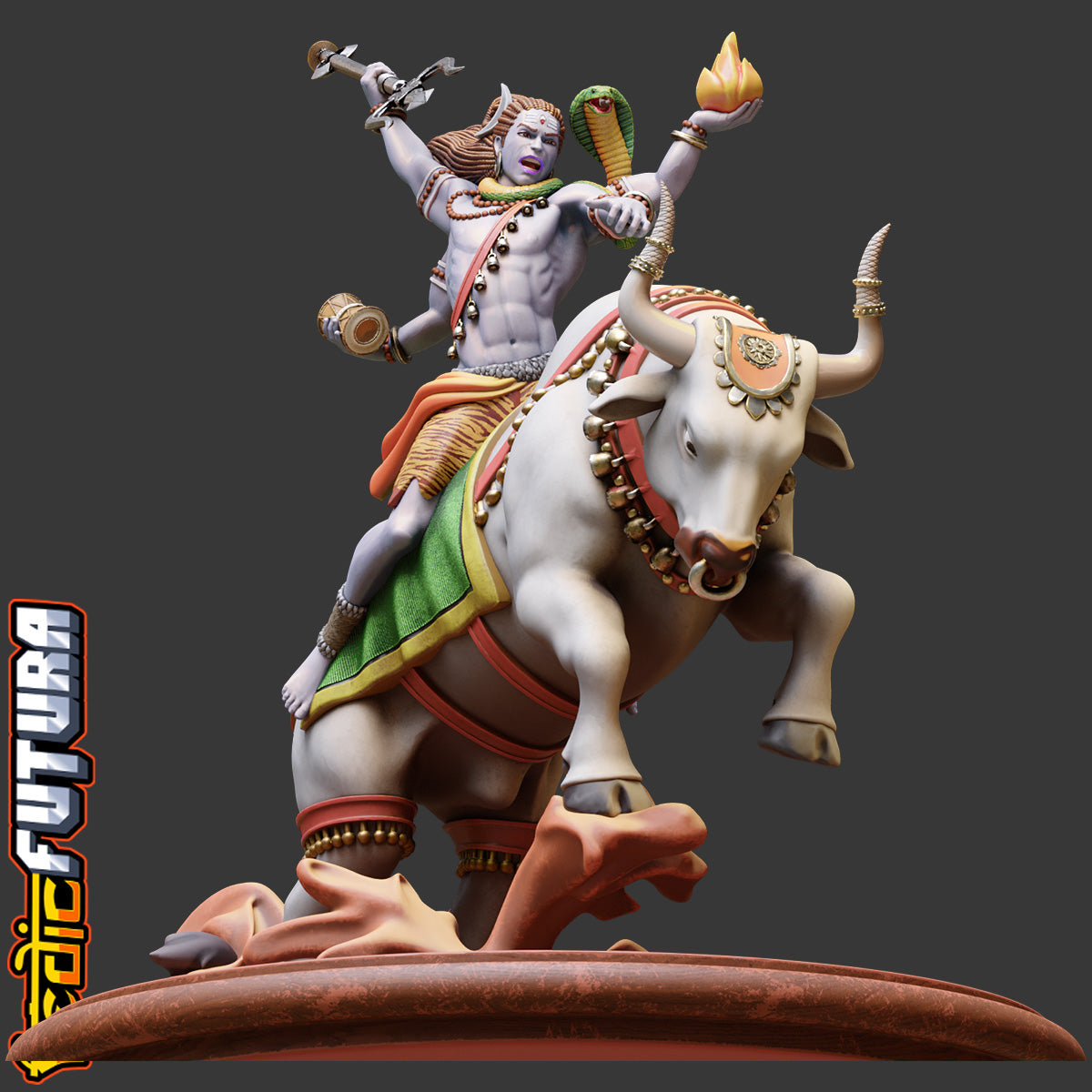 Rudra Unleashed:Shiva on Nandi