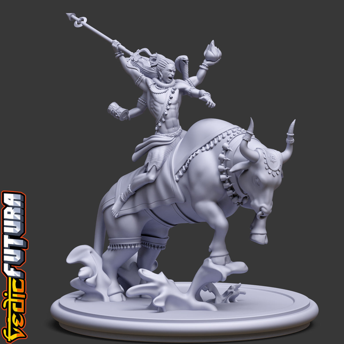 Rudra Unleashed:Shiva on Nandi