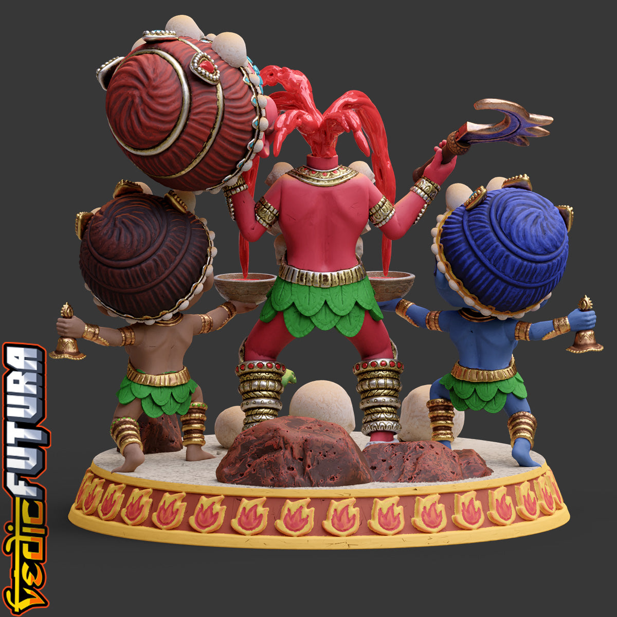 Chibi Chinnamasta with Dakini and Varnini