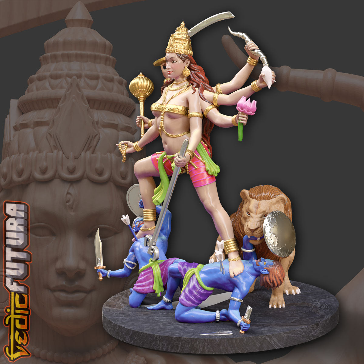 The Serene Warrior: Durga Vanquishing Demons