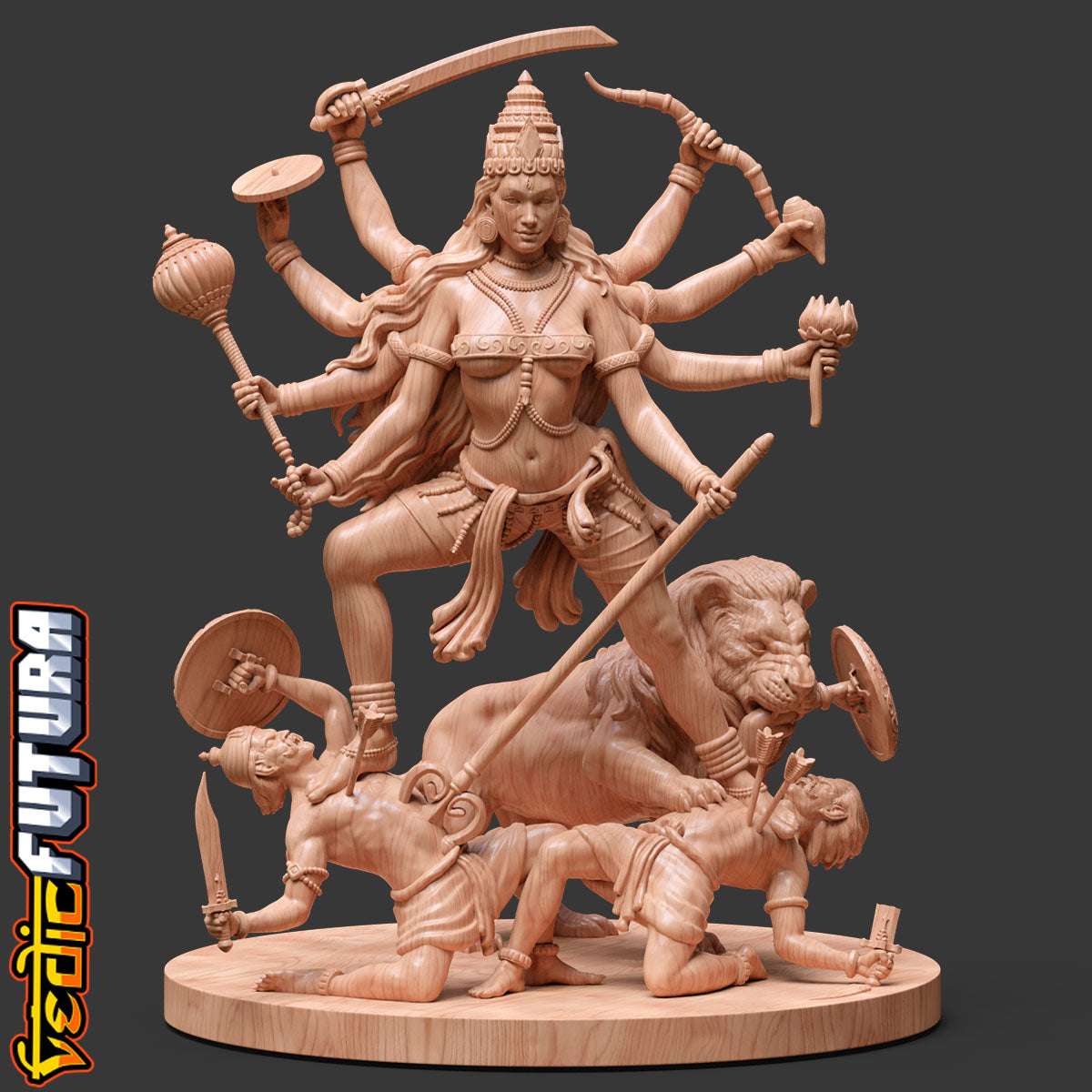The Serene Warrior: Durga Vanquishing Demons