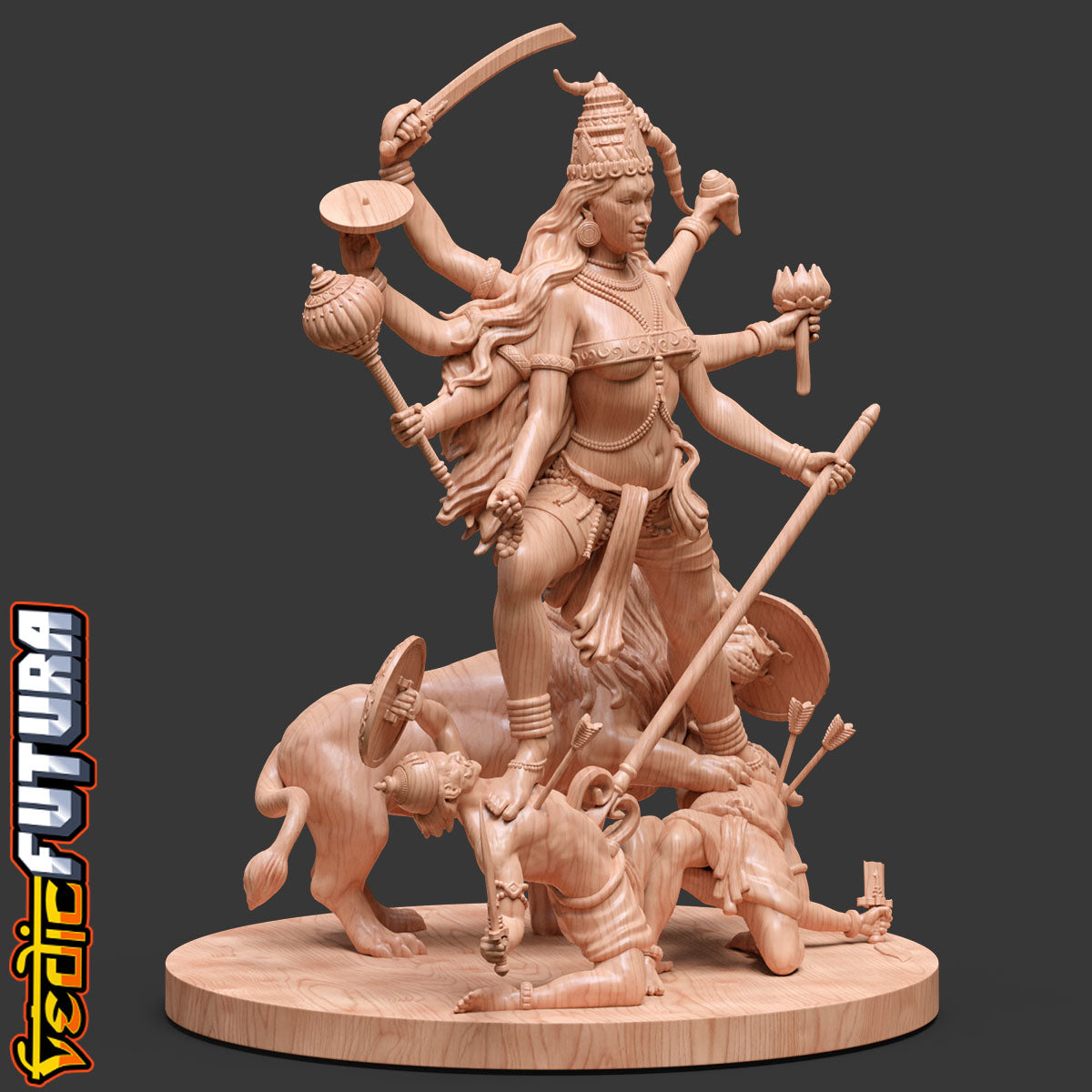 The Serene Warrior: Durga Vanquishing Demons