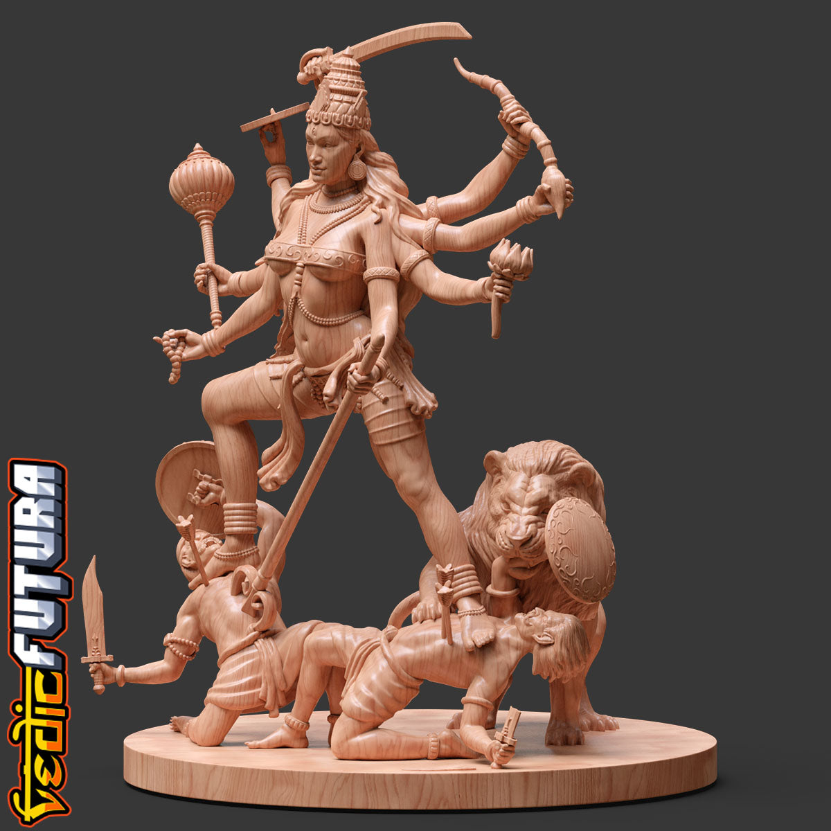 The Serene Warrior: Durga Vanquishing Demons