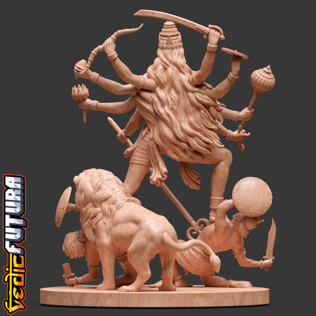 The Serene Warrior: Durga Vanquishing Demons