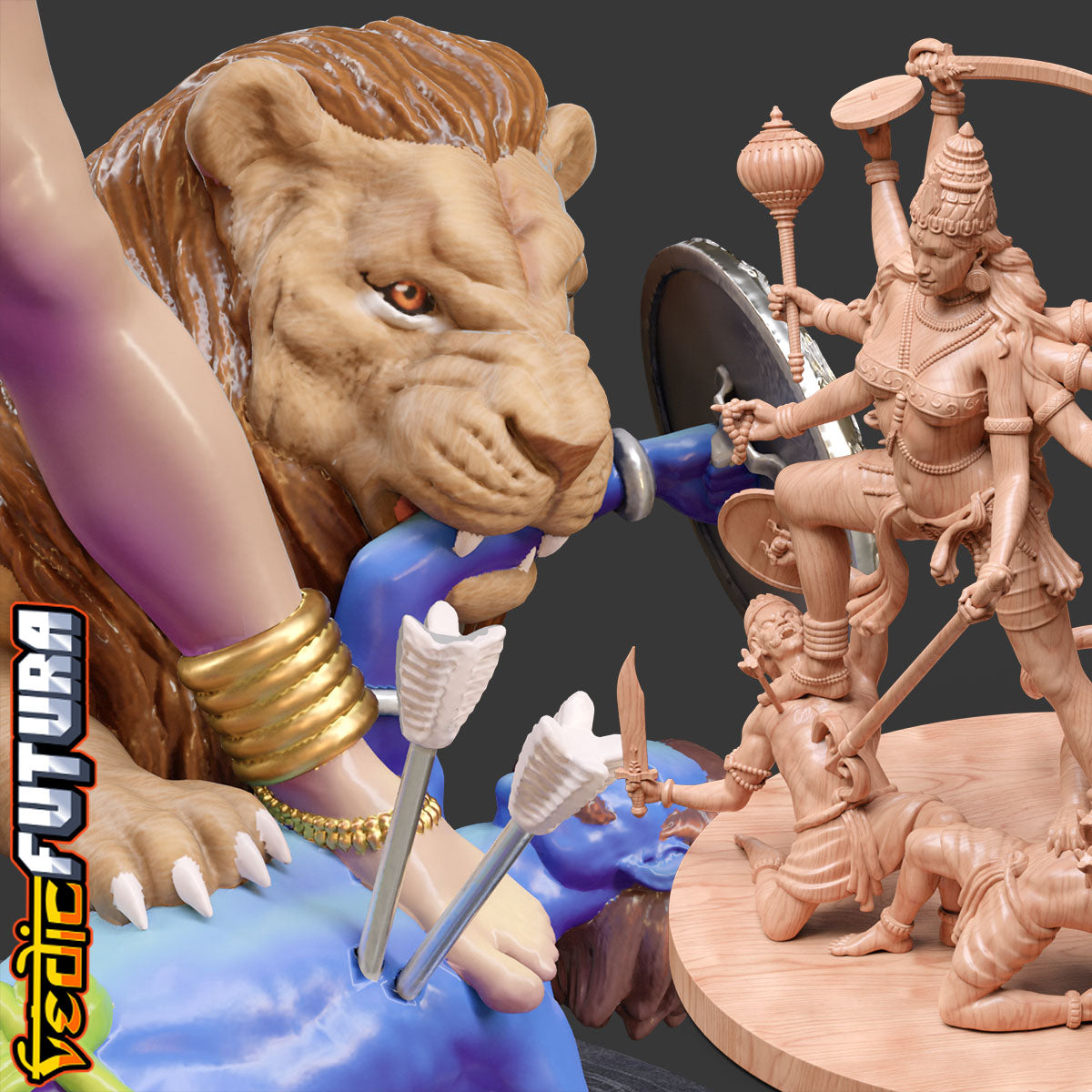 The Serene Warrior: Durga Vanquishing Demons
