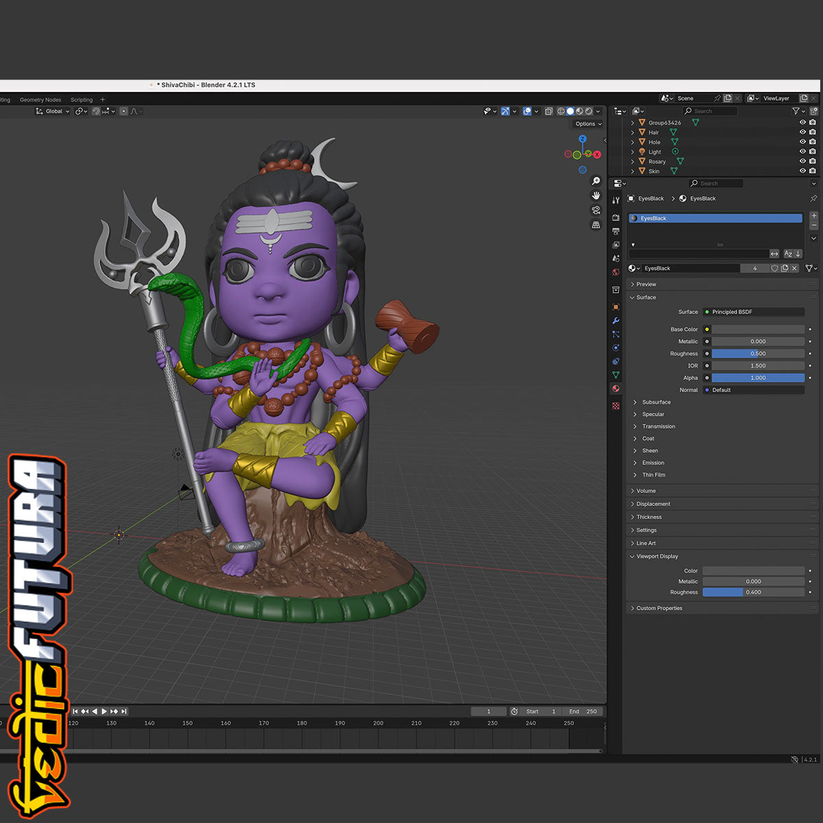 Chibi Shiva The Destroyer Cute [Easy Paint]
