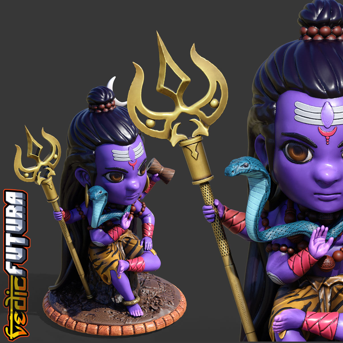 Chibi Shiva The Destroyer Cute [Easy Paint]