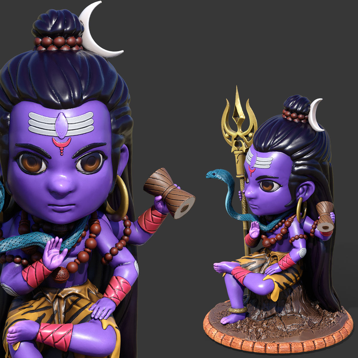 Chibi Shiva The Destroyer Cute [Easy Paint]